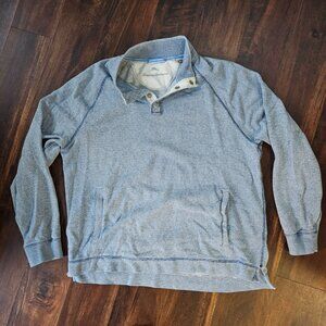 Tommy Bahama Blue Salt Point Snap Mock Neck Sweatshirt Men's Size XL